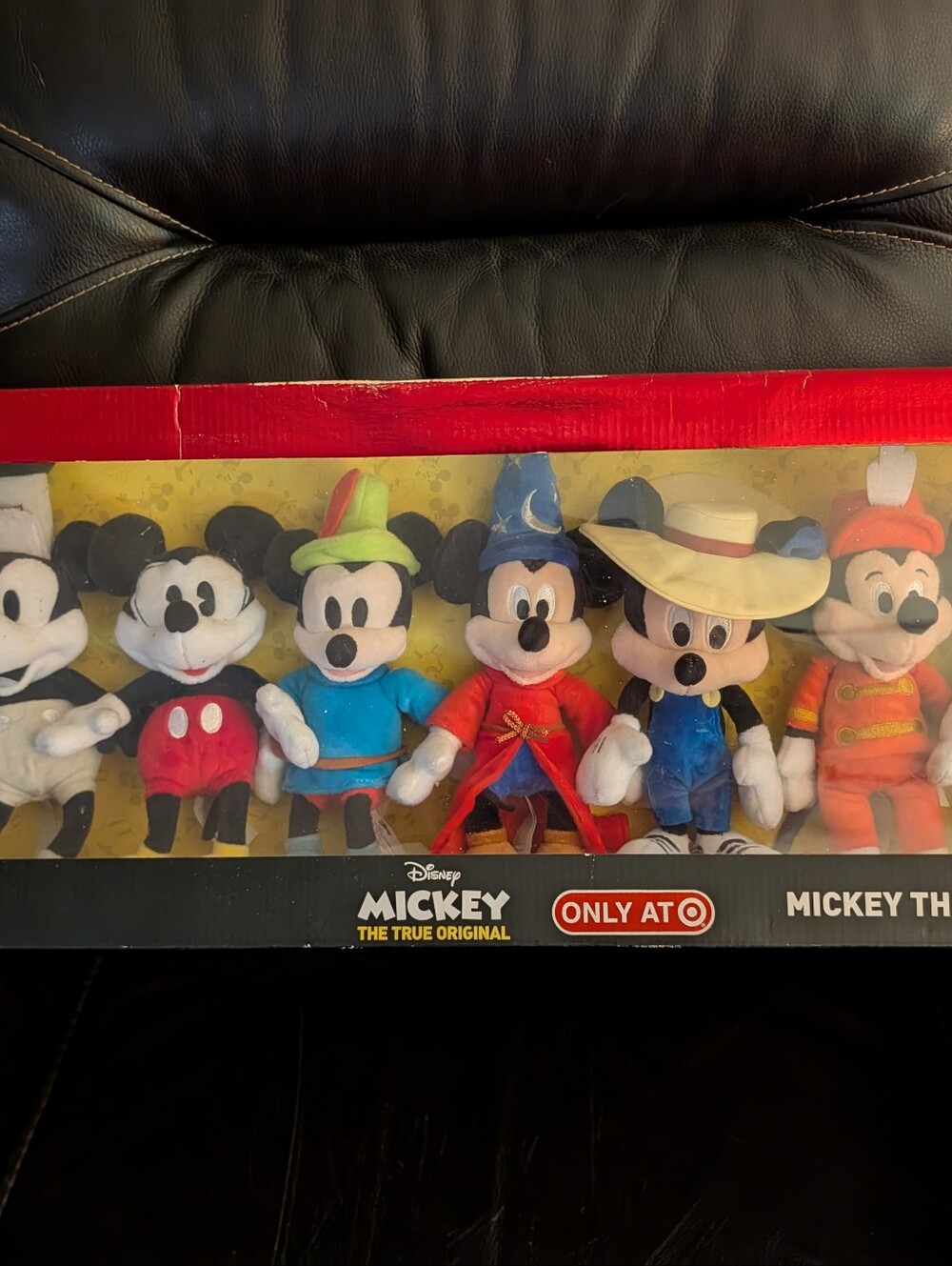 Disney Mickey Plush Character Set - Black, Red, Blue, Green, Yellow, Orange